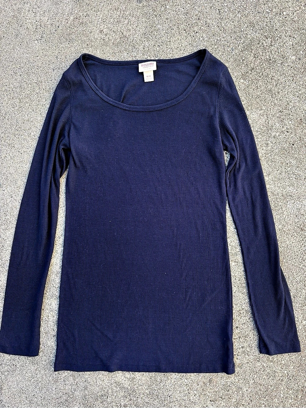 Mossimo Ribbed Long Sleeve Top in Blue Size Medium
